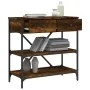 Smoked oak engineered wood console table 75x34.5x75 cm by vidaXL, Side tables - Ref: Foro24-833410, Price: 63,67 €, Discount: %