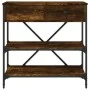 Smoked oak engineered wood console table 75x34.5x75 cm by vidaXL, Side tables - Ref: Foro24-833410, Price: 63,67 €, Discount: %