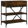 Smoked oak engineered wood console table 75x34.5x75 cm by vidaXL, Side tables - Ref: Foro24-833410, Price: 63,67 €, Discount: %