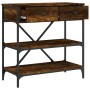 Konsolentisch aus geräuchertem Eichenholzwerkstoff, 75 x 34,5 x 75 cm von vidaXL, Seitentische - Ref: Foro24-833410, Preis: 6...