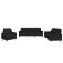 Juego de sofás con cojines 3 piezas tela negro by vidaXL, Sofas - Ref: Foro24-3201246, Price: 594,69 €, Discount: %