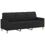 Juego de sofás con cojines 3 piezas tela negro by vidaXL, Sofas - Ref: Foro24-3201246, Price: 594,69 €, Discount: %