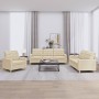 Juego de sofás con cojines 3 piezas tela crema by vidaXL, Sofas - Ref: Foro24-3201244, Price: 553,43 €, Discount: %