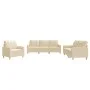 Juego de sofás con cojines 3 piezas tela crema by vidaXL, Sofas - Ref: Foro24-3201244, Price: 582,28 €, Discount: %