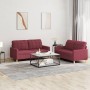 Sofa set with cushions 2 pieces red fabric by vidaXL, Sofas - Ref: Foro24-3201280, Price: 386,23 €, Discount: %