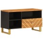 Schwarzbrauner TV-Schrank aus massivem Mangoholz, 80 x 33,5 x 46 cm von vidaXL, TV-Möbel - Ref: Foro24-356800, Preis: 61,93 €...