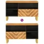 Black brown solid mango wood TV cabinet 80x33.5x46 cm by vidaXL, TV Furniture - Ref: Foro24-356800, Price: 61,36 €, Discount: %