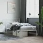 Bettgestell aus Metall mit weißem Kopfteil 90x190 cm von vidaXL, Betten und Lattenroste - Ref: Foro24-355700, Preis: 67,70 €,...