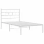 Metal bed frame with white headboard 90x190 cm by vidaXL, Beds and slatted bases - Ref: Foro24-355700, Price: 67,71 €, Discou...