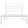 Bettgestell aus Metall mit weißem Kopfteil 90x190 cm von vidaXL, Betten und Lattenroste - Ref: Foro24-355700, Preis: 68,85 €,...