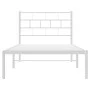 Metal bed frame with white headboard 90x190 cm by vidaXL, Beds and slatted bases - Ref: Foro24-355700, Price: 67,71 €, Discou...