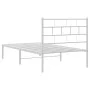 Metal bed frame with white headboard 90x190 cm by vidaXL, Beds and slatted bases - Ref: Foro24-355700, Price: 67,71 €, Discou...