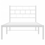 Bettgestell aus Metall mit weißem Kopfteil 100x200 cm von vidaXL, Betten und Lattenroste - Ref: Foro24-355703, Preis: 67,88 €...