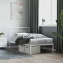 Estructura de cama de metal con cabecero blanco 107x203 cm de vidaXL, Camas y somieres - Ref: Foro24-355704, Precio: 62,41 €,...