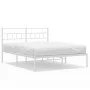 Metal bed frame with white headboard 120x200 cm by vidaXL, Beds and slatted bases - Ref: Foro24-355706, Price: 82,79 €, Disco...