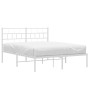 Bettgestell aus Metall mit weißem Kopfteil 120x200 cm von vidaXL, Betten und Lattenroste - Ref: Foro24-355706, Preis: 84,18 €...