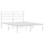 Metal bed frame with white headboard 120x200 cm by vidaXL, Beds and slatted bases - Ref: Foro24-355706, Price: 82,79 €, Disco...