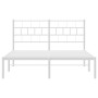 Bettgestell aus Metall mit weißem Kopfteil 120x200 cm von vidaXL, Betten und Lattenroste - Ref: Foro24-355706, Preis: 84,18 €...