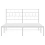 Metal bed frame with white headboard 120x200 cm by vidaXL, Beds and slatted bases - Ref: Foro24-355706, Price: 82,79 €, Disco...