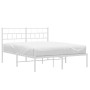 Metallbettgestell mit weißem Kopfteil 135x190 cm von vidaXL, Betten und Lattenroste - Ref: Foro24-355707, Preis: 86,56 €, Rab...