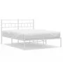 Metallbettgestell mit weißem Kopfteil 140x190 cm von vidaXL, Betten und Lattenroste - Ref: Foro24-355708, Preis: 83,48 €, Rab...