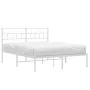 Metallbettgestell mit weißem Kopfteil 140x190 cm von vidaXL, Betten und Lattenroste - Ref: Foro24-355708, Preis: 83,48 €, Rab...