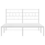 Metallbettgestell mit weißem Kopfteil 140x190 cm von vidaXL, Betten und Lattenroste - Ref: Foro24-355708, Preis: 83,48 €, Rab...