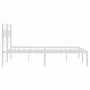 Metallbettgestell mit weißem Kopfteil 140x190 cm von vidaXL, Betten und Lattenroste - Ref: Foro24-355708, Preis: 83,48 €, Rab...