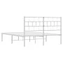 Metallbettgestell mit weißem Kopfteil 140x190 cm von vidaXL, Betten und Lattenroste - Ref: Foro24-355708, Preis: 83,48 €, Rab...