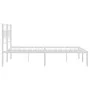 White metal bed frame with headboard 140x200 cm by vidaXL, Beds and slatted bases - Ref: Foro24-355709, Price: 95,90 €, Disco...