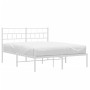 Estructura de cama con cabecero metal blanca 160x200 cm de vidaXL, Camas y somieres - Ref: Foro24-355711, Precio: 106,31 €, D...