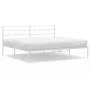 Estructura de cama de metal con cabecero blanco 180x200 cm de vidaXL, Camas y somieres - Ref: Foro24-355712, Precio: 110,74 €...