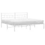 Estructura de cama de metal con cabecero blanco 180x200 cm de vidaXL, Camas y somieres - Ref: Foro24-355712, Precio: 110,74 €...