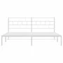 Estructura de cama de metal con cabecero blanco 180x200 cm de vidaXL, Camas y somieres - Ref: Foro24-355712, Precio: 110,74 €...