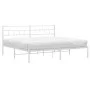 Metal bed frame with white headboard 193x203 cm by vidaXL, Beds and slatted bases - Ref: Foro24-355714, Price: 99,20 €, Disco...
