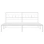 Metal bed frame with white headboard 193x203 cm by vidaXL, Beds and slatted bases - Ref: Foro24-355714, Price: 99,20 €, Disco...