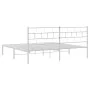 Metal bed frame with white headboard 193x203 cm by vidaXL, Beds and slatted bases - Ref: Foro24-355714, Price: 99,20 €, Disco...