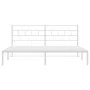 Bettgestell aus weißem Metall mit Kopfteil 200x200 cm von vidaXL, Betten und Lattenroste - Ref: Foro24-355715, Preis: 107,24 ...