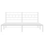 Bettgestell aus weißem Metall mit Kopfteil 200x200 cm von vidaXL, Betten und Lattenroste - Ref: Foro24-355715, Preis: 108,51 ...