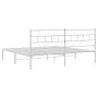 Bettgestell aus weißem Metall mit Kopfteil 200x200 cm von vidaXL, Betten und Lattenroste - Ref: Foro24-355715, Preis: 107,24 ...