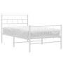 Metallbettgestell mit Kopf- und Fußteil weiß 80x200 cm von vidaXL, Betten und Lattenroste - Ref: Foro24-355717, Preis: 64,51 ...