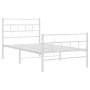 Metallbettgestell mit Kopf- und Fußteil weiß 80x200 cm von vidaXL, Betten und Lattenroste - Ref: Foro24-355717, Preis: 63,60 ...
