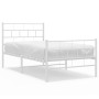 Metallbettgestell mit Kopf- und Fußteil weiß 107x203 cm von vidaXL, Betten und Lattenroste - Ref: Foro24-355722, Preis: 76,35...