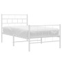 Metallbettgestell mit Kopf- und Fußteil weiß 107x203 cm von vidaXL, Betten und Lattenroste - Ref: Foro24-355722, Preis: 76,35...