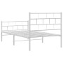 Metallbettgestell mit Kopf- und Fußteil weiß 107x203 cm von vidaXL, Betten und Lattenroste - Ref: Foro24-355722, Preis: 76,35...