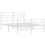 Estructura cama metal con cabecero y estribo blanco 120x200 cm de vidaXL, Camas y somieres - Ref: Foro24-355724, Precio: 95,4...