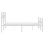 Estructura cama metal con cabecero y estribo blanco 120x200 cm de vidaXL, Camas y somieres - Ref: Foro24-355724, Precio: 95,4...