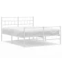 Metal bed frame with headboard and white footboard 135x190 cm by vidaXL, Beds and slatted bases - Ref: Foro24-355725, Price: ...