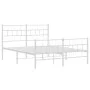 Metallbettgestell mit Kopfteil und weißem Fußteil 135x190 cm von vidaXL, Betten und Lattenroste - Ref: Foro24-355725, Preis: ...