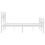 Metal bed frame with headboard and white footboard 135x190 cm by vidaXL, Beds and slatted bases - Ref: Foro24-355725, Price: ...